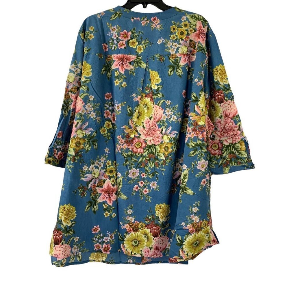 Denim 24/7 Women's Pastel Blue Floral Top - Picture 2 of 6